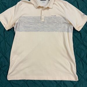 Travis Mathew Men's Golf Polo Shirt Yellow Size XL